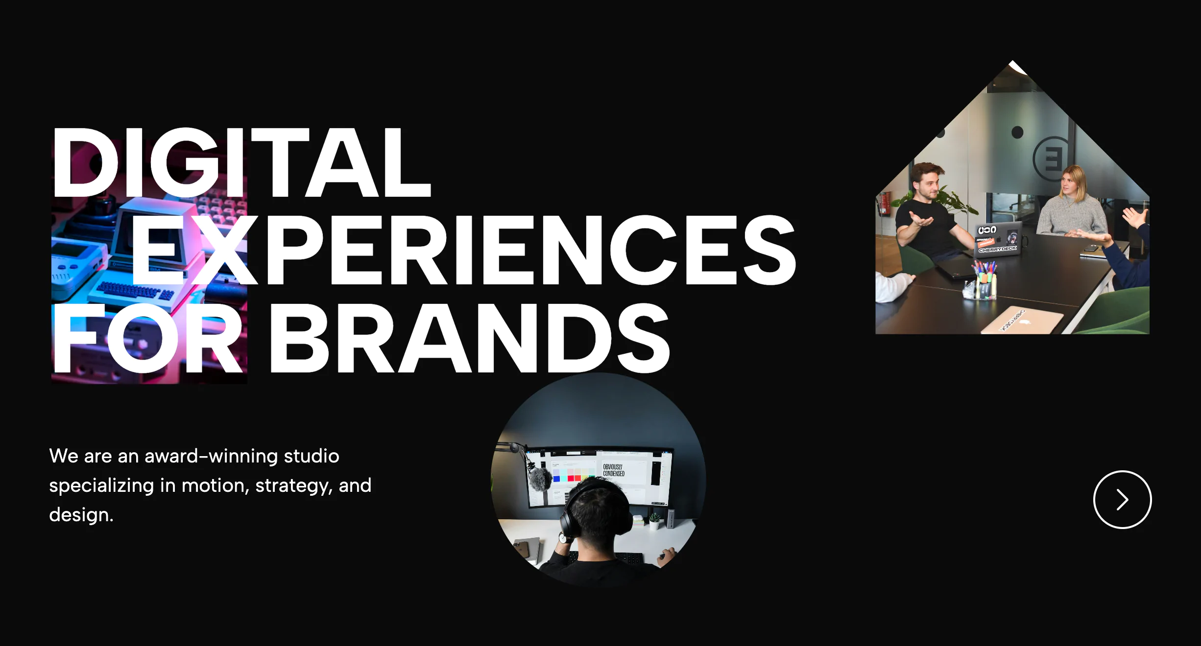 Cinematic Parallax Agency Hero - Interactive Portfolio Header