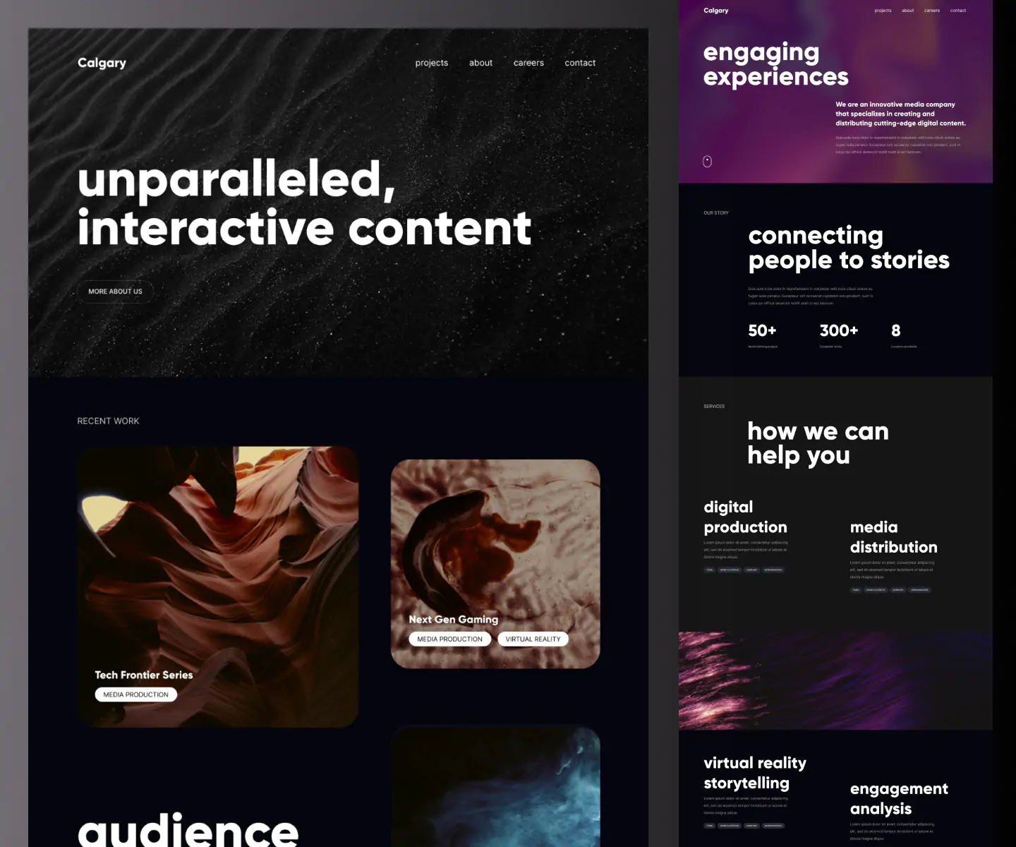 Calgary – Bold & Immersive Media Website Figma Template