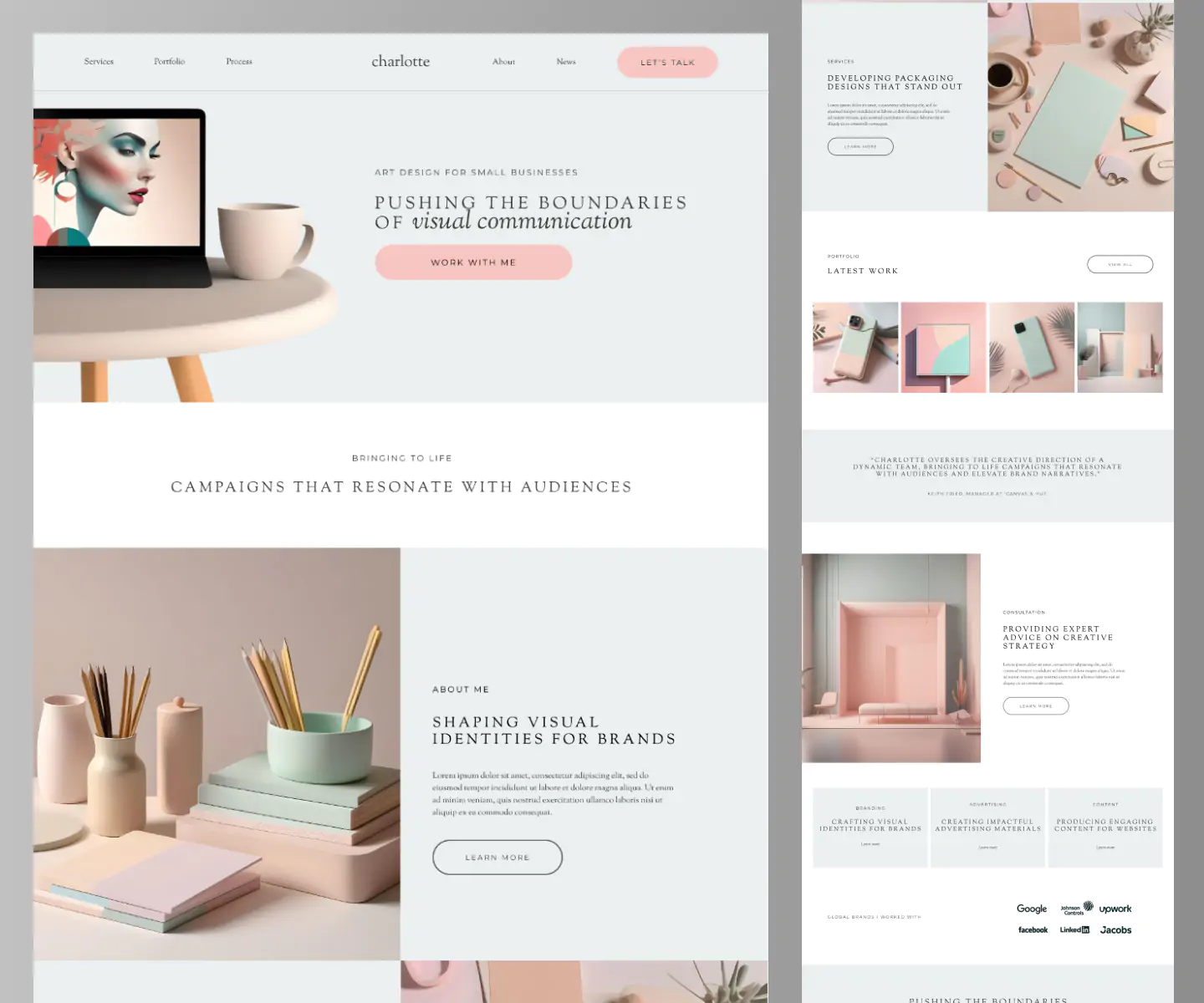 Charlotte – Elegant & Minimalist Portfolio Figma Template